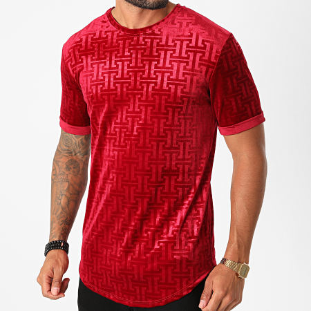 Frilivin - Tee Shirt Oversize Velours 13900 Rouge