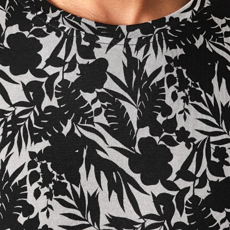 Frilivin - Tee Shirt Oversize 13977 Gris Noir Floral