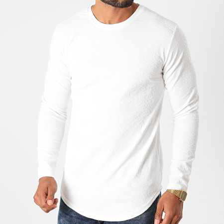Frilivin - Tee Shirt Manches Longues Oversize 15026 Blanc