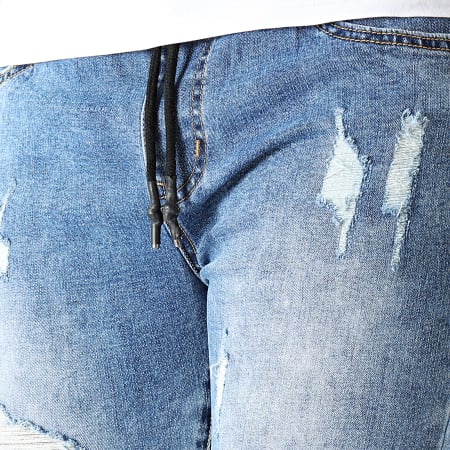 LBO - Jogger Pant Skinny Jeans Avec Dechirures LB054J Denim Bleu Medium