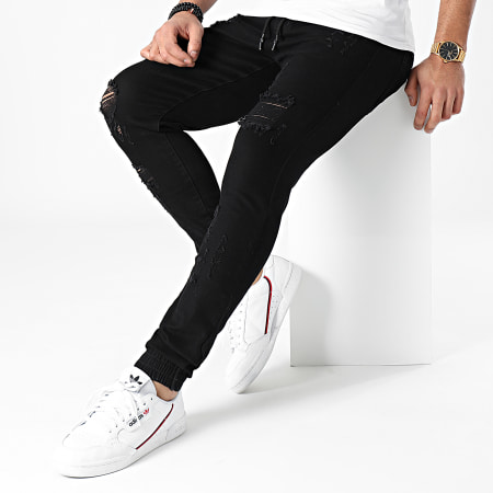 LBO - Jogger Pant Skinny Jeans Avec Dechirures LB0546J Noir