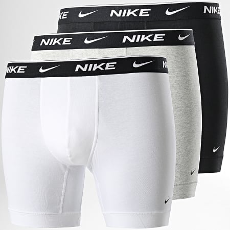 Nike - Lot De 3 Boxers Everyday Cotton Stretch KE1007 Noir Blanc Gris Chiné
