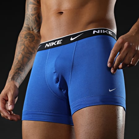 Nike - Lot De 3 Boxers Everyday Cotton Stretch KE1008 Noir Bleu Marine Bleu Indigo