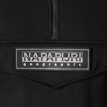 Napapijri - Sweat Col Zippé Patch Noir