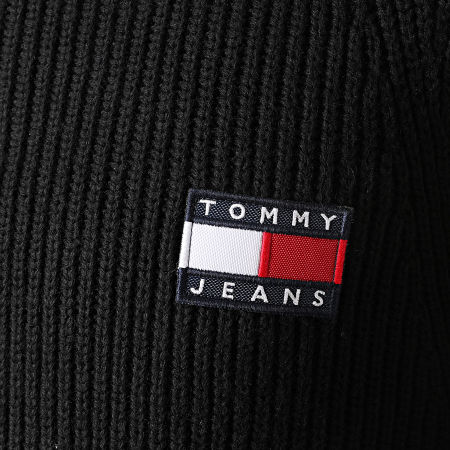 Tommy Jeans - Pull Col Zippé Tommy Badge 8809 Noir