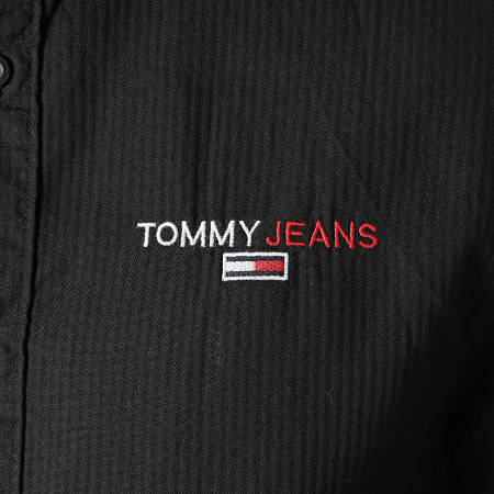 Tommy Jeans - Chemise Manches Longues Textured Stripe Logo 8774 Noir