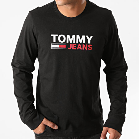 Tommy Jeans - Tee Shirt Manches Longues Corp Logo 9487 Noir
