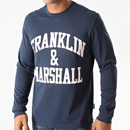 Franklin And Marshall - Tee Shirt Manches Longues JM3010-1000P01 Bleu Marine