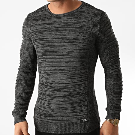 Paname Brothers - Pull PNM-207 Noir Gris Anthracite