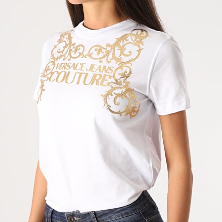 Versace Jeans Couture - Tee Shirt Femme Renaissance B2HZB7TA-30319 Blanc Doré