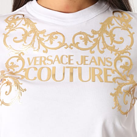 Versace Jeans Couture - Tee Shirt Femme Renaissance B2HZB7TA-30319 Blanc Doré