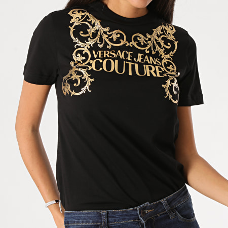 Versace Jeans Couture - Tee Shirt Femme Renaissance B2HZB7TA-30319 Noir Doré