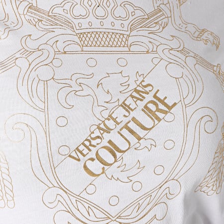 Versace Jeans Couture - Tee Shirt Femme B2HZB7TF-30319 Blanc Doré