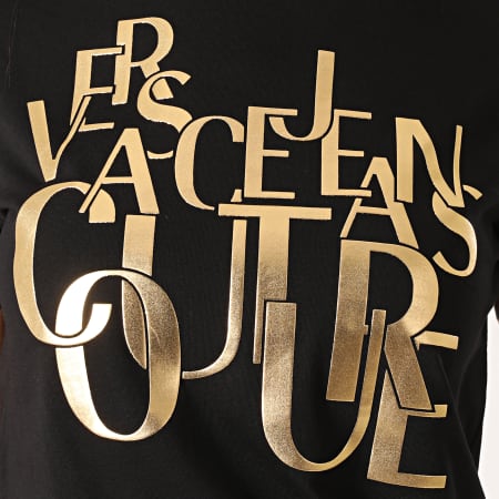 Versace Jeans Couture - Tee Shirt Femme B2HZB7TC-30319 Noir Doré