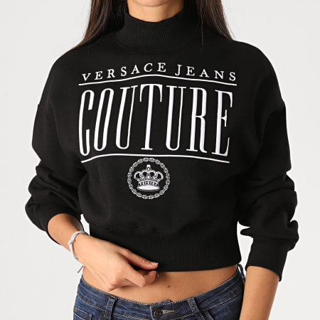 Versace Jeans Couture - Sweat Col Cheminé Femme Crop B6HZB7TR-30216 Noir