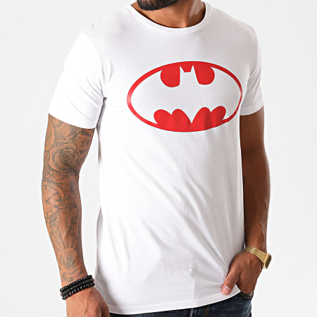 DC Comics - Batman Logo Tee Shirt Bianco Rosso