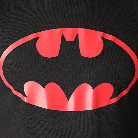 DC Comics - Sudadera de cuello redondo con logotipo de Batman negro rojo