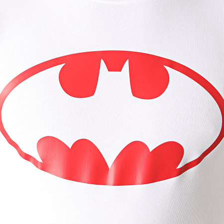 DC Comics - Sudadera de cuello redondo con logotipo de Batman blanco rojo