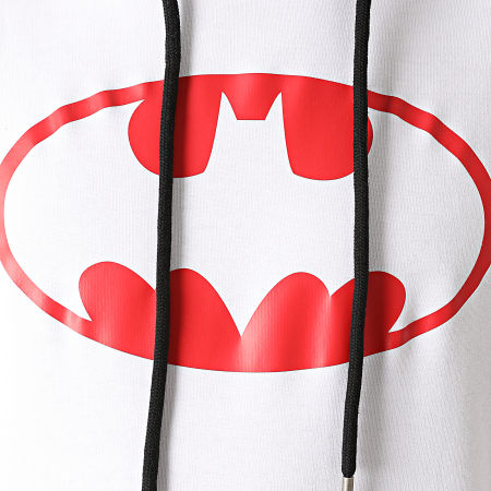 DC Comics - Sweat Capuche Batman Logo Blanc Rouge