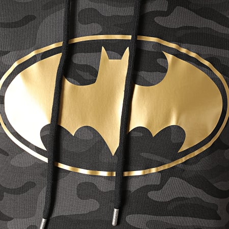 DC Comics - Sweat Capuche Batman Logo Camouflage Noir Doré
