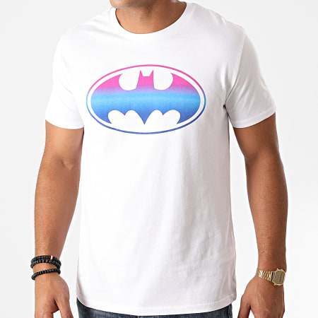 DC Comics - Maglietta Batman Gradient Logo Bianco