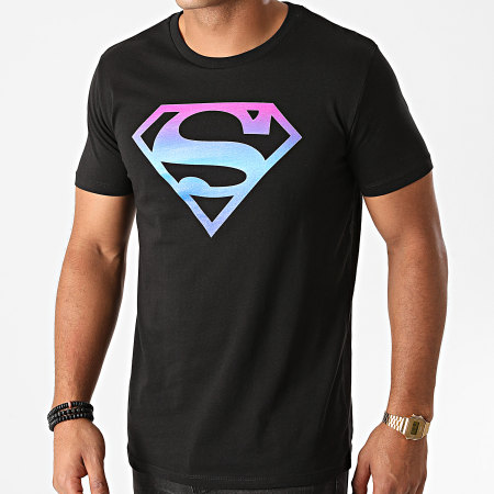 DC Comics - Camiseta Superman Logo Gradiente Negra