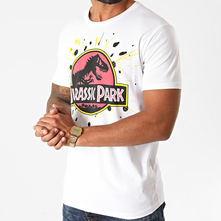 Jurassic Park - Tee Shirt Jurassic Park Splatter Blanc