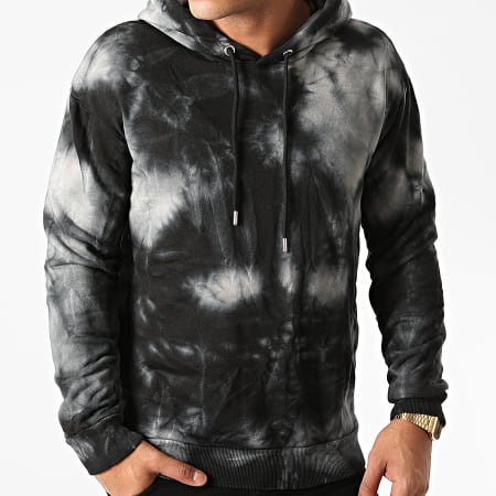 Ikao - Sweat Capuche Tie And Dye LL114 Noir Gris Anthracite