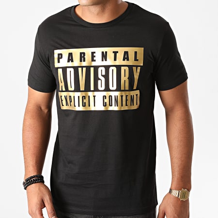 Parental Advisory - Maglietta con logo oro nero