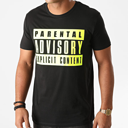 Parental Advisory - Tee Shirt Logo Noir Jaune
