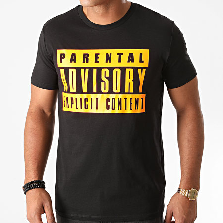 Parental Advisory - Tee Shirt Logo Noir Orange