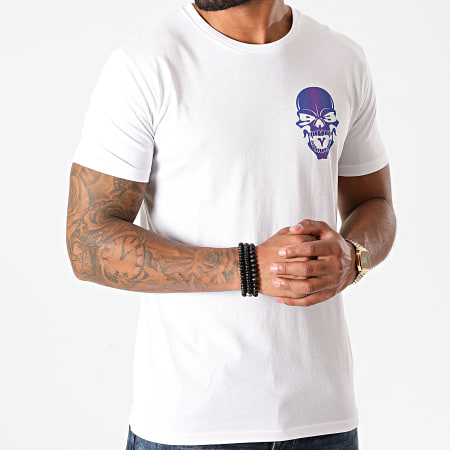 Untouchable - Tee Shirt Logo Blanc Dégradé Bleu