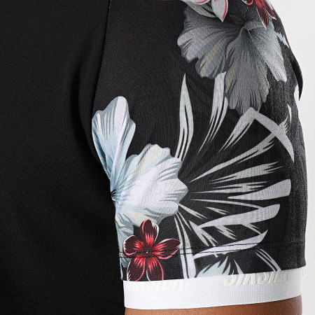 SikSilk - Tee Shirt Oversize Floral Raglan Tech 16519 Noir Floral