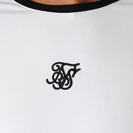 SikSilk - Tee Shirt Oversize Floral Raglan Tech 16520 Blanc Floral