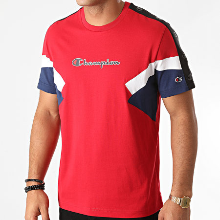 Champion - Tee Shirt A Bandes Colour Block 214789 Rouge