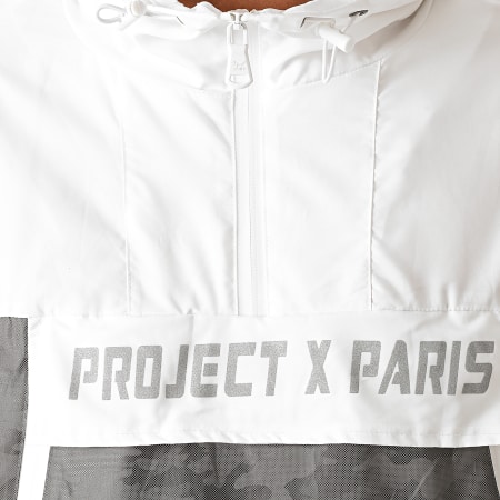 Project X Paris - Veste Outdoor A Capuche 2020076 Gris Camouflage Réfléchissant