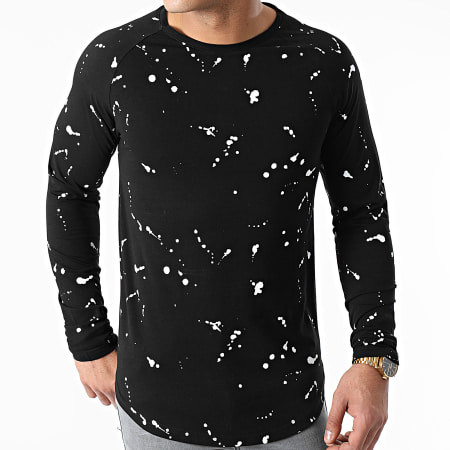 LBO - Tee Shirt Manches Longues Oversize 1357 Noir Speckle