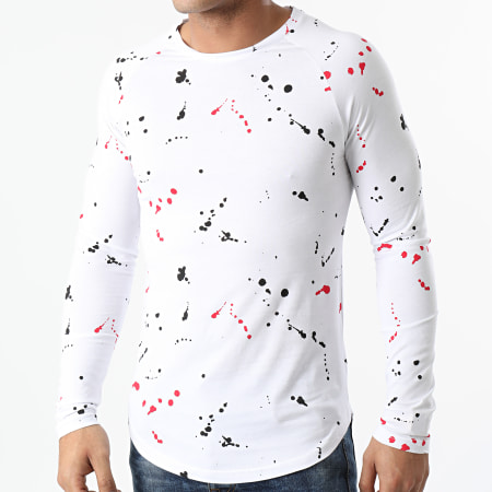 LBO - Tee Shirt Manches Longues Oversize 1358 Blanc Speckle