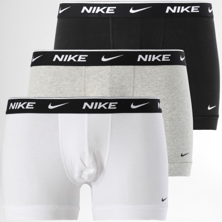 Nike - Lot De 3 Boxers Everyday Cotton Stretch KE1008 Noir Gris Chiné Blanc