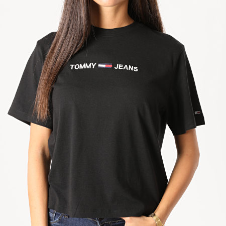 Tommy Jeans - Tee Shirt Femme Modern Linear Logo 8615 Noir
