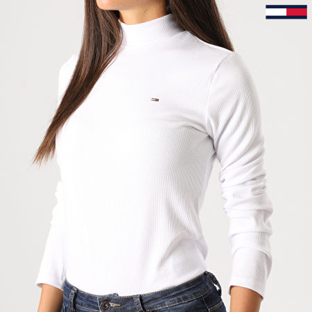 Tommy Jeans - Pull Col Roulé Femme 9105 Blanc