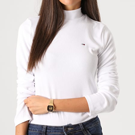 Tommy Jeans - Pull Col Roulé Femme 9105 Blanc