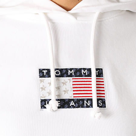 Tommy Jeans - Sweat Capuche Femme Americana Badge 8817 Blanc