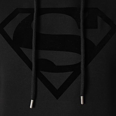 Superman - Sweat Capuche Superman Logo Velvet Noir Noir