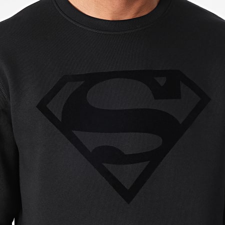 DC Comics - Sudadera De Cuello Redondo De Terciopelo Con Logotipo De Superman Negro Negro