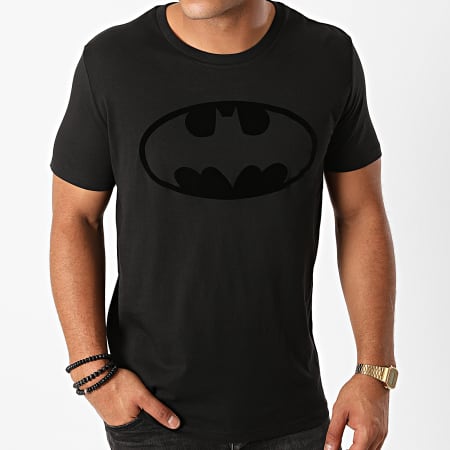 DC Comics - Tee Shirt Batman Logo Velvet Noir Noir