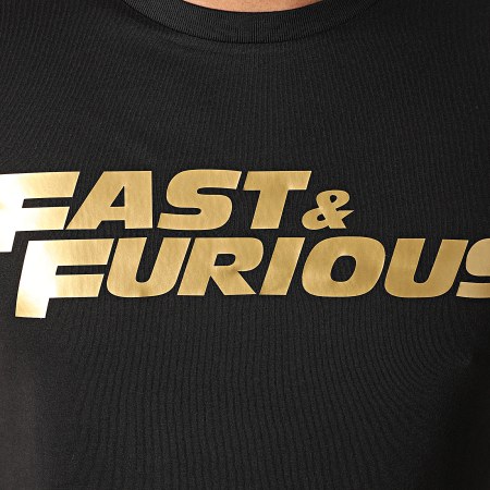 Fast And Furious - Tee Shirt Fast And Furious Noir Doré