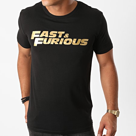 Fast And Furious - Tee Shirt Fast And Furious Noir Doré