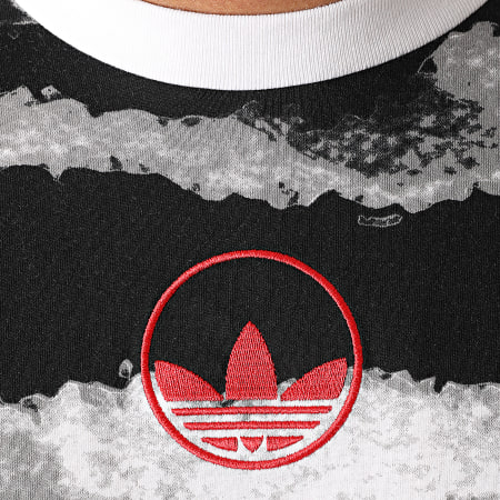 Adidas Originals - Tee Shirt A Bandes Zebra AOP GD2125 Gris Rouge