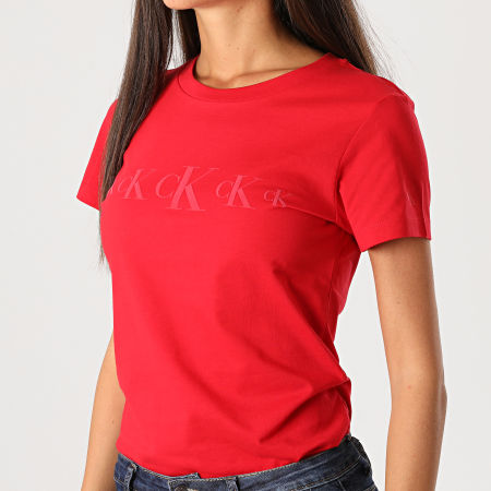 Calvin Klein - Tee Shirt Femme CK Eco Slim 4791 Rouge